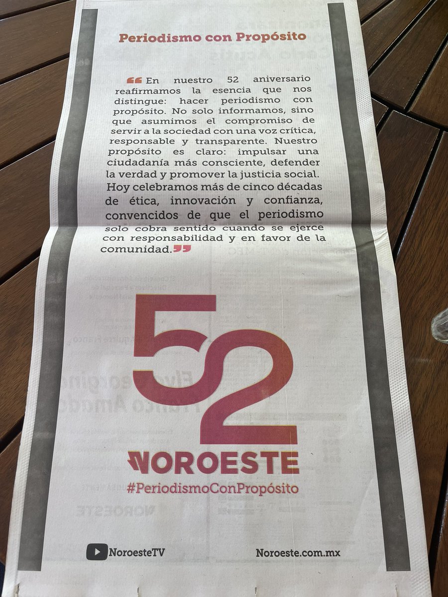 ClouthierManuel's tweet photo. Noroeste 52 años cumpliendo con la sociedad sinaloense !! 
Después de que Juan Millán hace más de 20 años pretendió destruir al periódico Noroeste y luego el putarron de Malova también lo intentó ! Aquí sigue este medio de comunicación esforzándose por seguir cumpliendo ! https://t.co/ZIqz2eMFZD