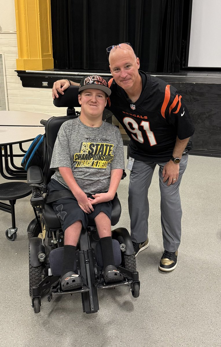 BMSHS_Principal's tweet photo. Unfortunately…it is a yearly tradition that I wear a Bengals jersey at school they day after they beat the Browns.  Thanks a lot to the Browns kicking game! https://t.co/xDBACsUC1h