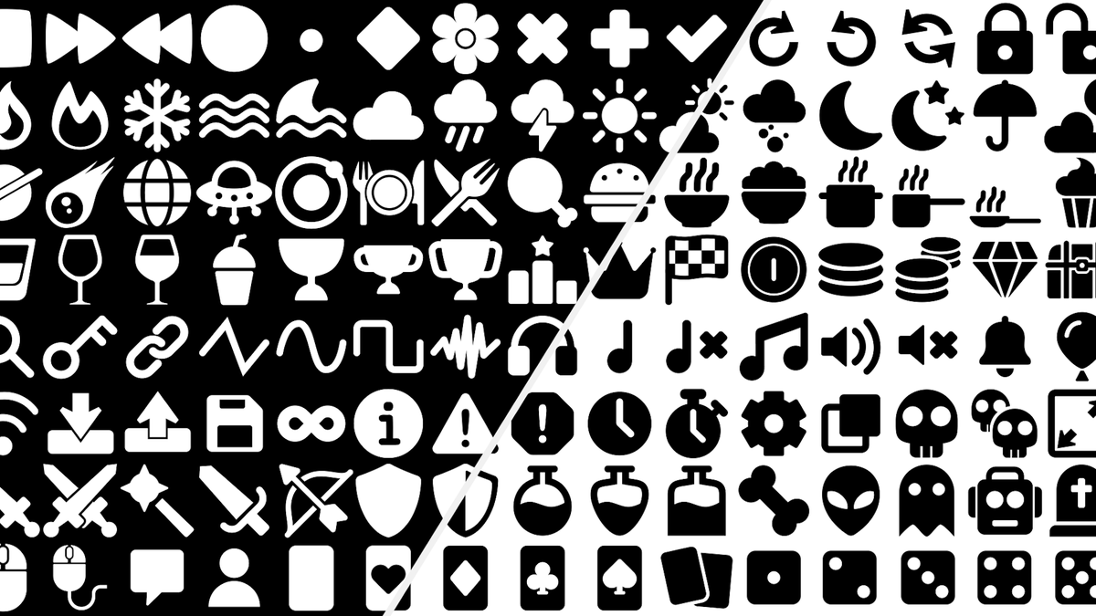 MinaPecheux's tweet photo. So - wanna get a set of 160 game icons for your next game? If you’re a Line+ member of my Patreon, download this exclusive reward now 🔥
👉 https://t.co/EW6gQCaEiy
#gamedev #game #icons #iconset #gameicons #flatstyle #blackandwhite #patreon #exclusive #reward https://t.co/cnpltpI9lk