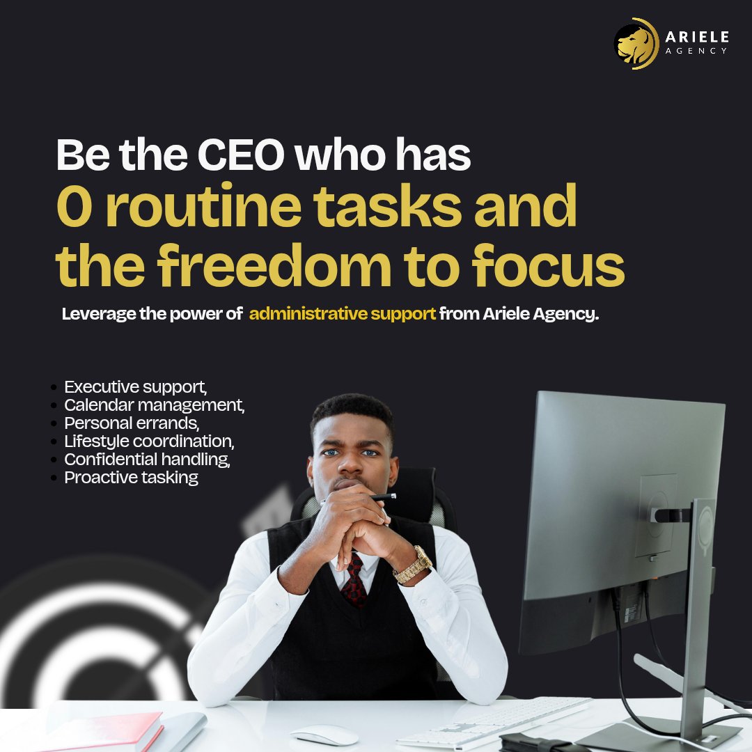 ArieleAgency's tweet photo. We support executives, founders, and leaders with everything from scheduling to travel coordination and personal errands.

Our Assistants make the day-to-day seamless, so you can focus on what truly matters.

For a free consultation, email admin@arieleagency.com
Or just DM. https://t.co/bXFGOIsuKY
