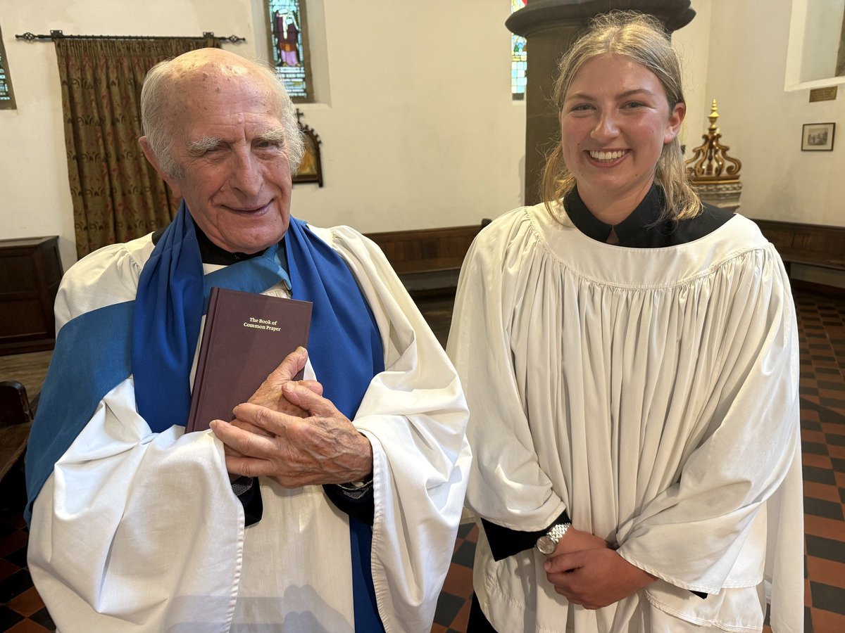 A lovely story from <a href="/StLawrence_York/">St Lawrence, York</a>.

"Evensong led by Emily this evening with sermon by our faithful lay reader; an age gap of over 72 years united by the Book of Common Prayer.  A faith passed from one generation to the next". <a href="/DioceseOfYork/">Diocese of York</a>