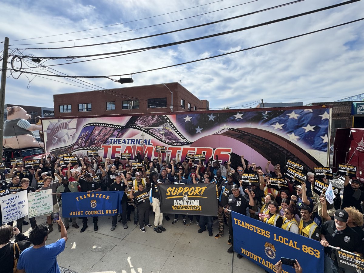 BREAKING: Amazon Teamsters and supporters rallied today at Amazon’s DBK4 facility in Queens following the company’s sudden and illegal firing of over one hundred of its unionized drivers.

Drivers at the DBK4 facility joined the Teamsters in September 2024. Last year, the
