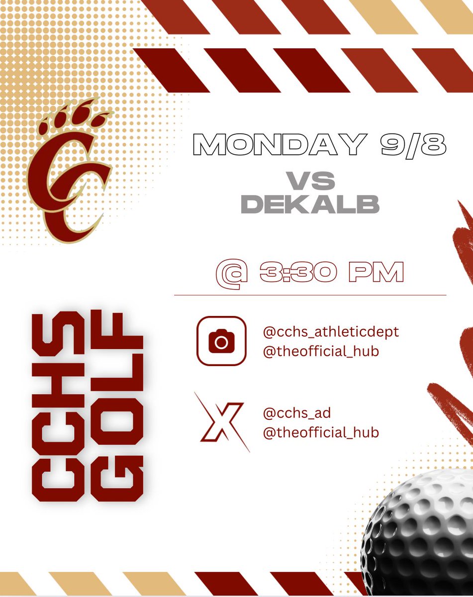 Cannon County High School Athletic Dept (@cchs_ad) on Twitter photo โณ๏ธ Golf Match vs DeKalb - 3:30pm โณ๏ธ Golf Match vs DeKalb - 3:30pm