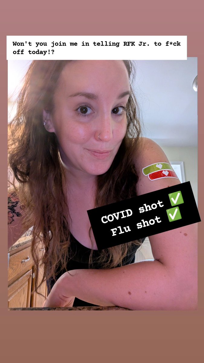 sauv_blahnik's tweet image. COVID shot ✅
Flu shot ✅
Won't you join me in telling RFK Jr. to f*ck off today!?
#getvaxxed #covidvaccines #covidisnotover #flushot #flu #influenza #healthcare