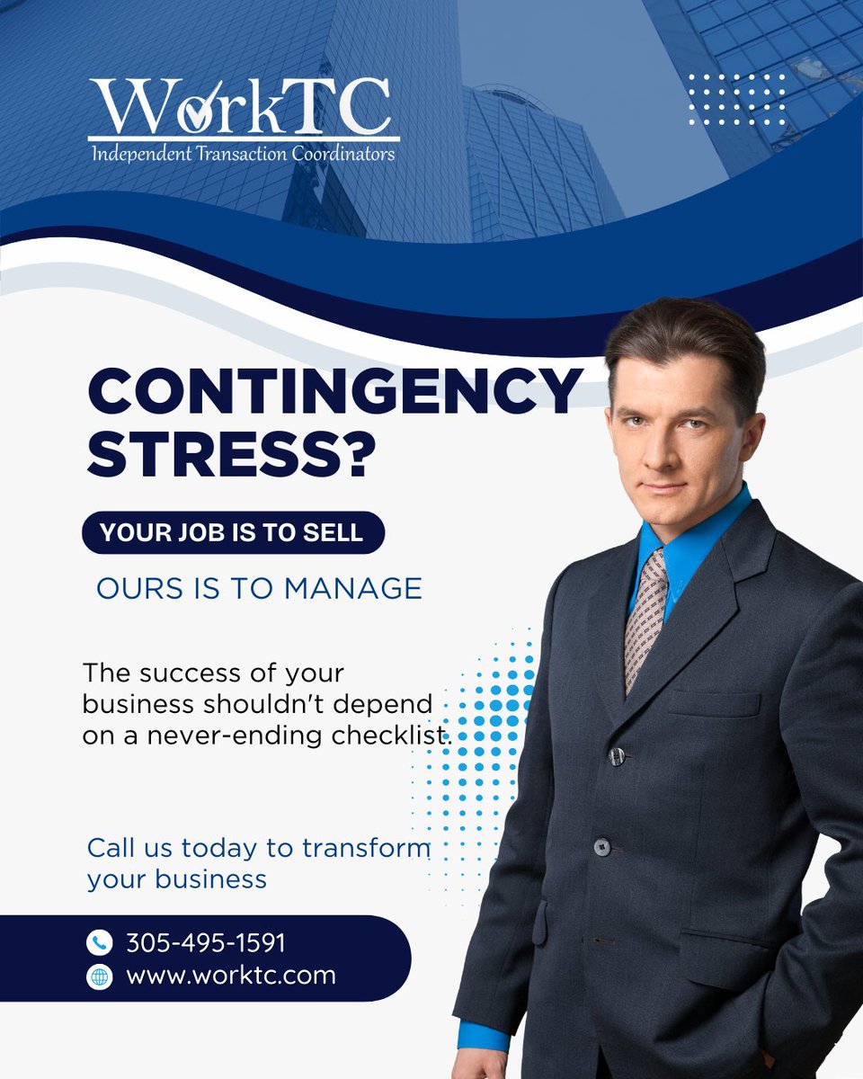 WorkTC_com's tweet image. 🤯Contingency stress? STOP!

✅ A WorkTC TC manages them proactively.
🛡️ Zero risks, zero delays.

📞 Your commission is safe. Call 305-495-1591.

#WorkTC #Contingencies #RealtorLife #RealEstate #SecureClosings