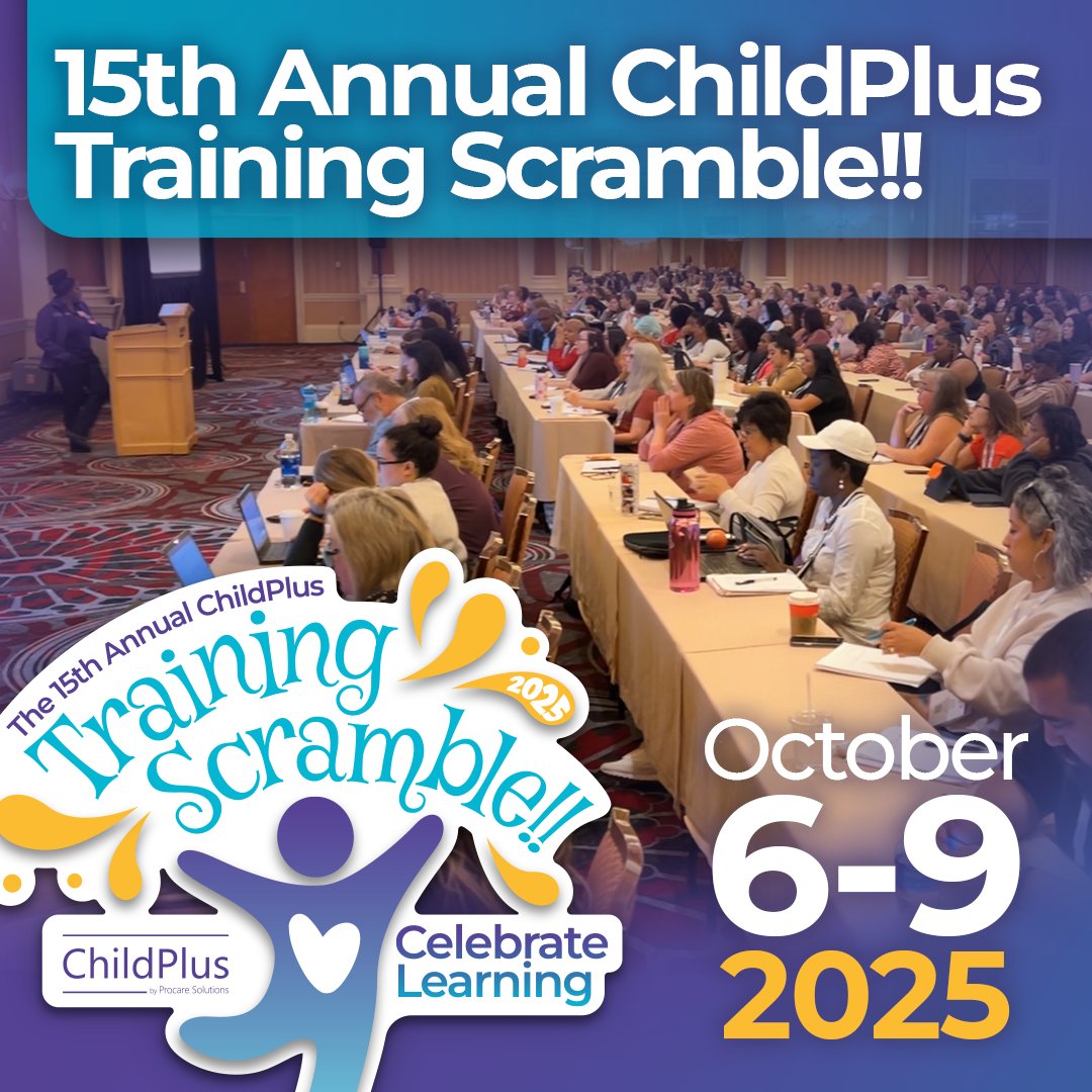 ChildPlus's tweet photo. Celebrating 15 years of impactful learning and innovation! The ChildPlus Training Scramble!! is back, October 6-9, 2025. Join us in Las Vegas or online to take part in specialized training and collaboration opportunities. Secure your spot today! https://t.co/LQu73LI2qE https://t.co/GMiRGTgcMP