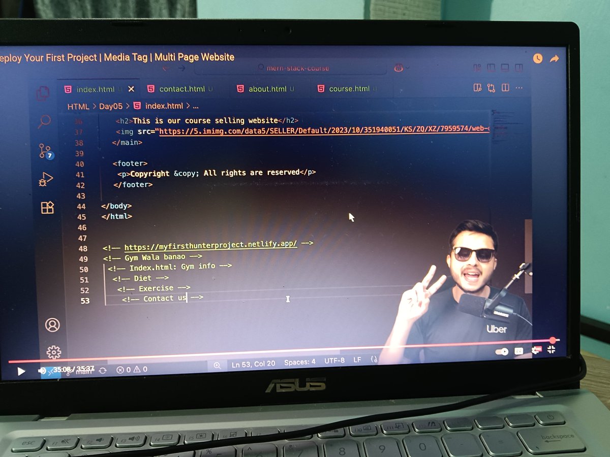 neshraneha04's tweet photo. Day 6 ✅ 
-Learned about audio &amp; video tags and why we use <source> inside instead of direct src
-Explored multi-link HTML files, iframe usage, and linking external content.
@rohit_negi9 
-Deployed a basic site on Netlify! Link:https://t.co/4pr5QeeJVy https://t.co/0bHVOhoufg