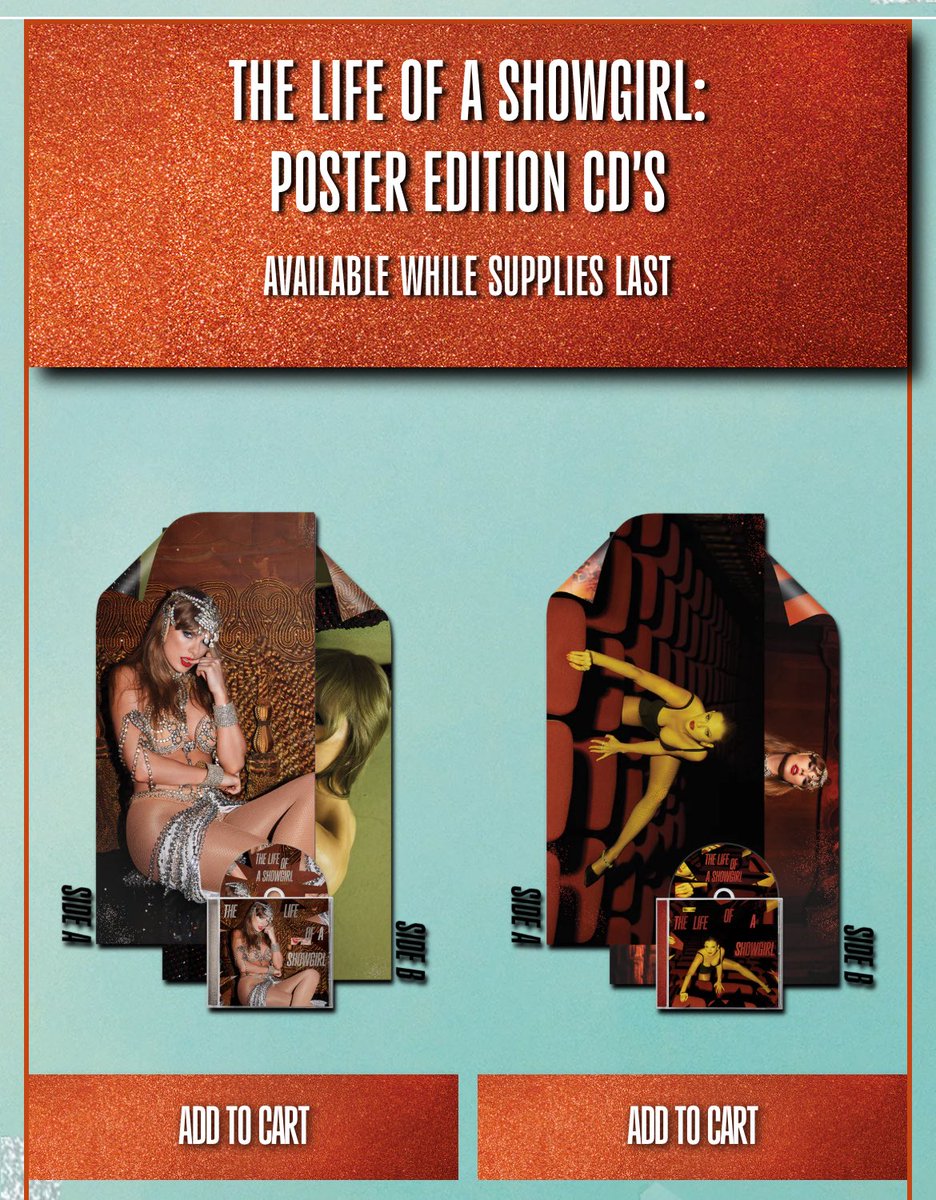 The Life of a Showgirl” CDs with the double-sided poster are now