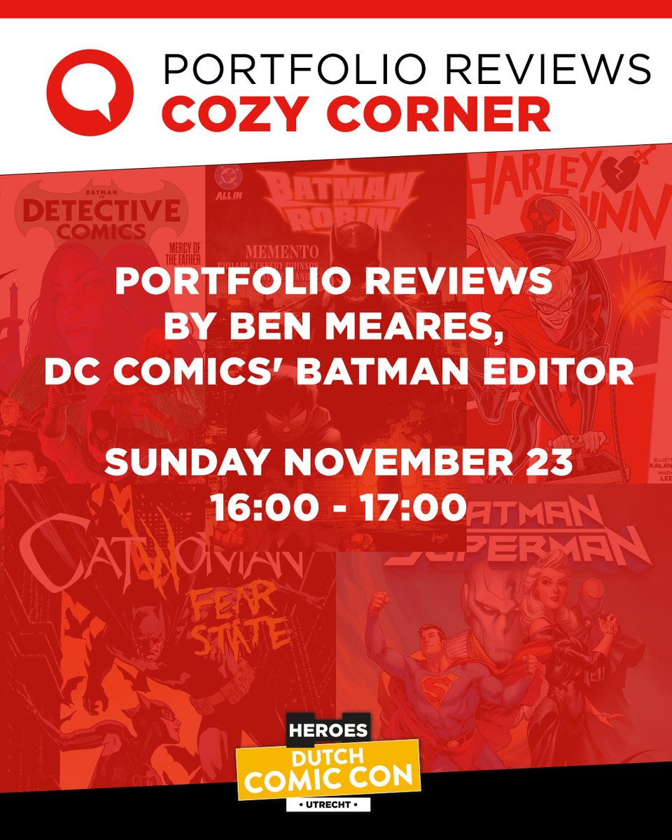 Danny Earls and Ben Meares are bringing their talent and expertise to the Cozy Corner at Heroes Dutch Comic Con! 🤩 

📍 Cozy Corner – Sunday November 23

Visit the current Cozy Corner Comic Program on: bit.ly/4cWzcLn
