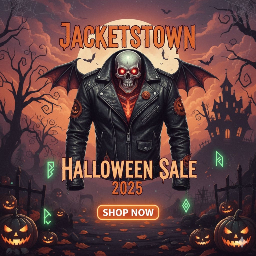 Jacketstown1's tweet image. Get ready for spooks and style! Our Jacketstown Halloween Sale 2025 is brewing! 

Don't miss out on frightfully good deals.

Use Coupon "JTHW25" and get 10% off your favorite products.

jacketstown.com

#HalloweenSale2025 #Jacketstown #halloweenjackets