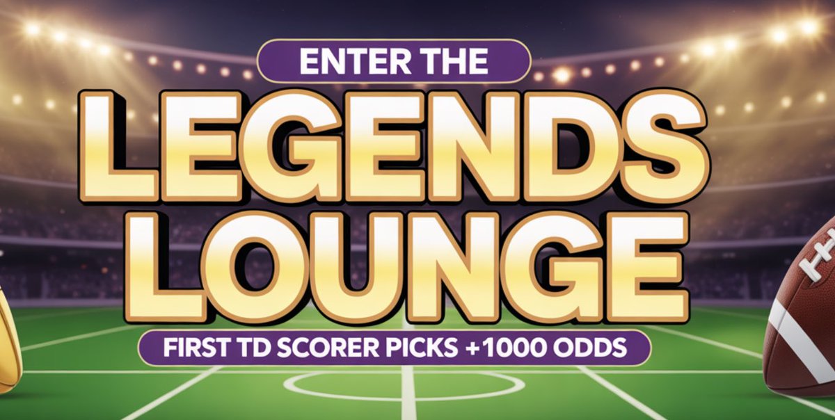 Behind The Turnbuckle (@behindthebuckle) on Twitter photo INTRODUCING LEGENDS LOUNGE
Enter the Legends Lounge, pick your first td scorer over +1000 to earn your spot.
rfr.bz/M7e2699
<a href="/CoachandCo/">Coach and Company</a> @thecoachrules
#legendslounge #nfl #mondaynightgrind INTRODUCING LEGENDS LOUNGE
Enter the Legends Lounge, pick your first td scorer over +1000 to earn your spot.
rfr.bz/M7e2699
<a href="/CoachandCo/">Coach and Company</a> @thecoachrules
#legendslounge #nfl #mondaynightgrind