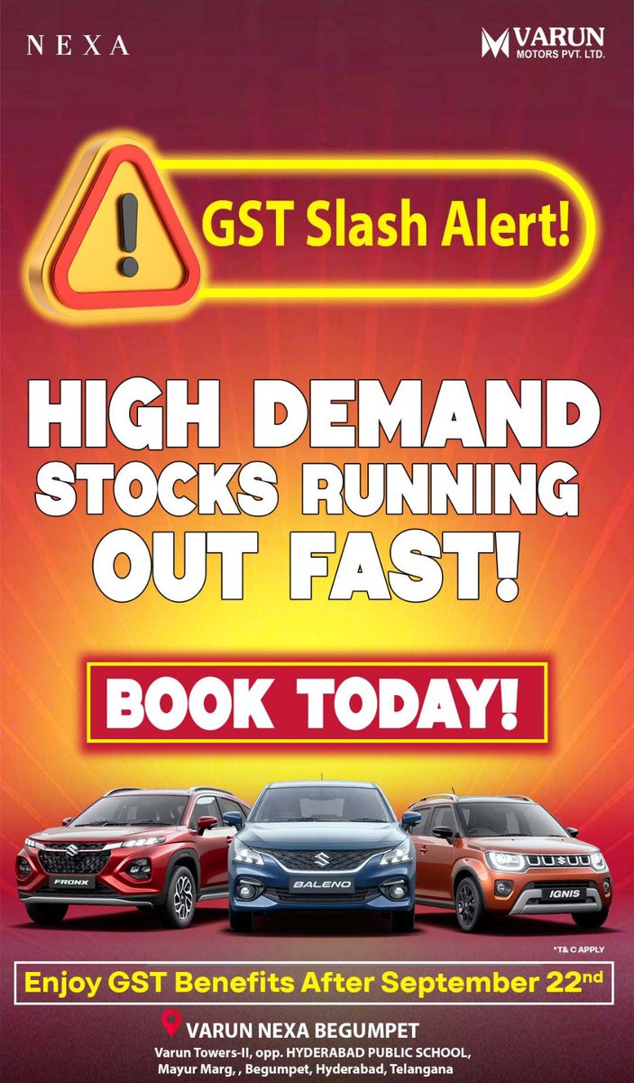 saikris6511's tweet photo. Anyone planning new car msg me I'm working in Varun Motors NEXA Begumpet. #NEXA #SUZUKI #VarunMotors https://t.co/PXcveFz1g4