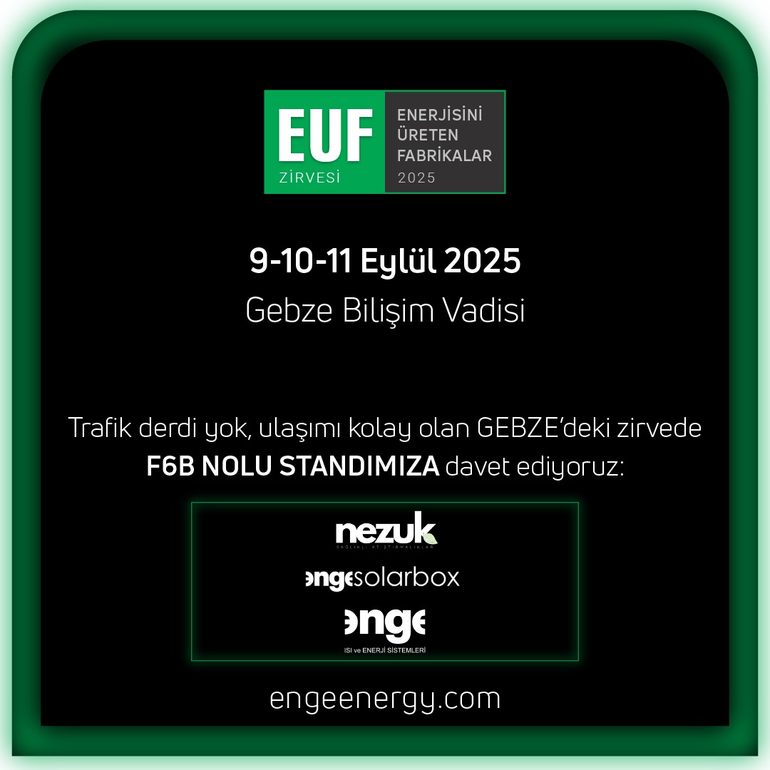 9-11 Eylül'de Gebze Bilişim Vadisinde Enerjisini Üreten Fabrikalar 2025 zirvesinde olacağız, bekleriz.

#enerjisiniüretenfabrikalar #gebzebilişimvadisi
#EngeEnerji #ENGESOLARBOX®