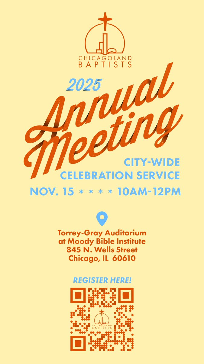 Help us pack out the place with people from across all our Chicagoland Baptist churches to celebrate what God has done among us this year and dream for the year ahead!
forms.gle/GtQmvRvtjGLDgY…