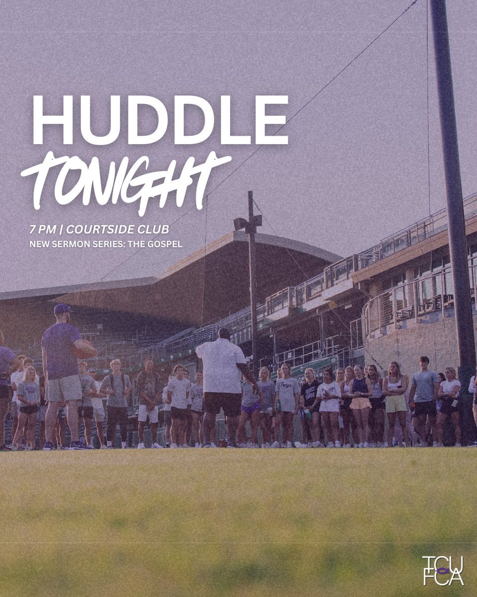𝙃𝙪𝙙𝙙𝙡𝙚𝙨 𝘼𝙧𝙚 𝙃𝙚𝙧𝙚

See you tonight in the Courtside Club🐸

#TCUFCA #FCAGREATER #GoFrogs