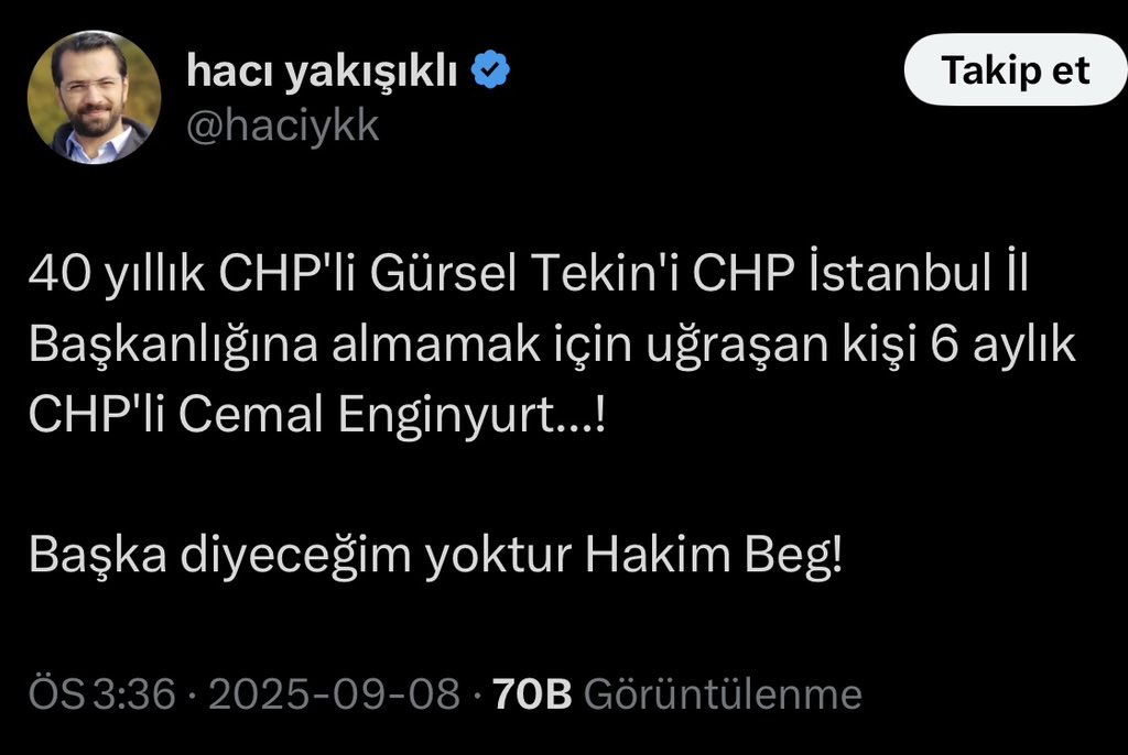 Hacı Yakışıklı’nın 10 sene sonra gelen ani Gürsel Tekin hayranlığı