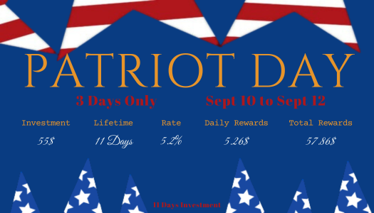 miningnumeric's tweet photo. Special Patriot Day 2025 
3 Days Only ! 
September 10 to September 12 
Investment: 55$  
Rate: 5.2% 
Lifetime: 11 Days  
Daily Rewards: 5.26$ 
Total Rewards: 57.86$   

#CloudMining #Crypto #Reward #Cryptocurrency #Mining #BTC #Investment #investing #cryptomonnaie #PassiveIncome #Altcoin #Bitcoin #memecoin 

https://t.co/TDsOqzEwx3
