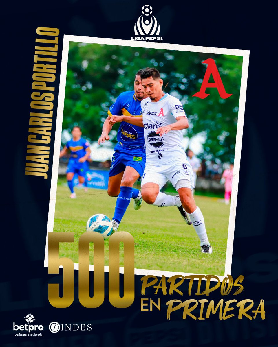 𝟱𝟬𝟬 𝗝𝗨𝗘𝗚𝗢𝗦 💥 para 𝗝.𝗖. 𝗣𝗼𝗿𝘁𝗶𝗹𝗹𝗼 🐐🅰️ <a href="/AlianzaFC_sv/">Alianza Fútbol Club</a> 
 
🆚 Debut: 20/07/2012, UES vs Juventud Indepediente
⚽️ Juventud Indepediente (102) | Alianza (398)  
 🏆 9 Títulos
🗄️Datos gracias a <a href="/Estadisticas1es/">Estadísticas Primera</a> 
 
#NuestraPasión #Apertura2025