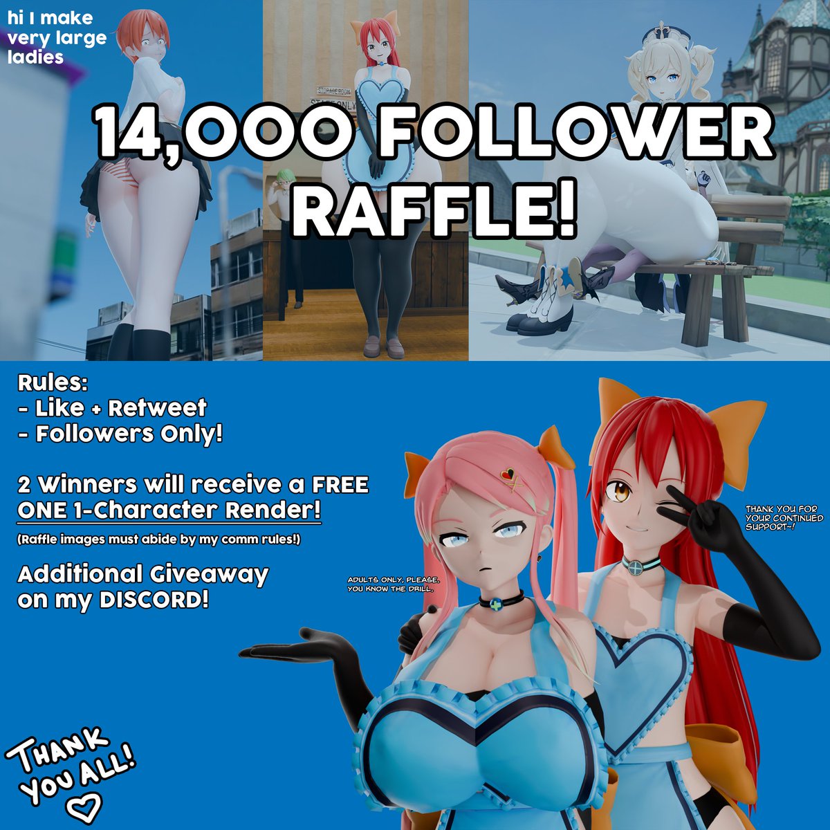 It's really an honor to say THANK  YOU for 14,000 Followers! Your support really means the world to me.
So, you know the drill!

Be sure to read the rules, and best of luck to everyone! 
(Winners chosen at End of Day, 9/10!)