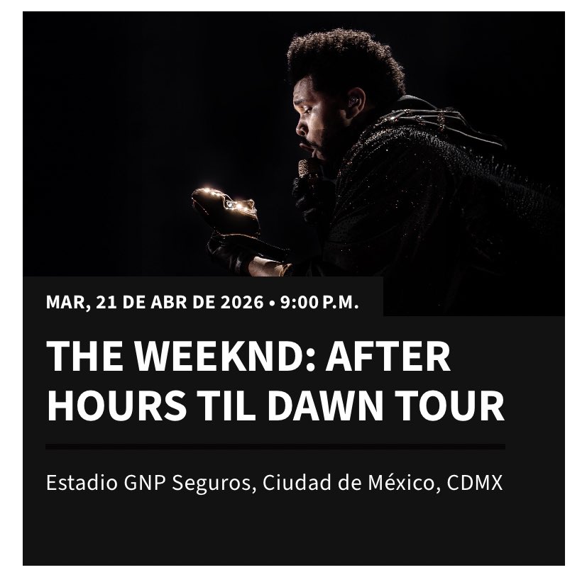 valeria_asenet's tweet photo. ¡VOY A VER AL FIN DE SEMANAAAA! AHHHHH, XOXO 🖤
#THEWEEKND #TheWeekndMX https://t.co/ap9mU4A5Vk