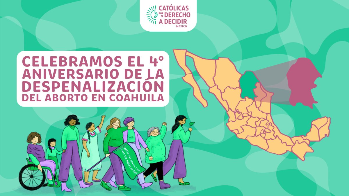 En el 2021, gracias a una resolución de la Suprema Corte de Justicia de la Nación, y en reconocimiento de décadas de lucha de las feministas en el Estado, fue despenalizado el aborto en #Coahuila. 🎉

Al día de hoy, solo faltan 8 estados que despenalicen el aborto. #SeráLey