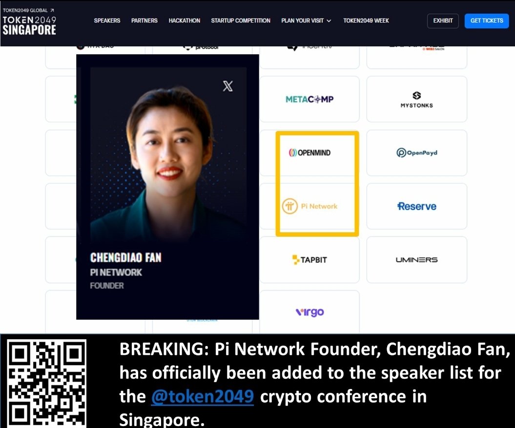 TOKEN2049 is the largest crypto event, expecting over 25,000 attendees, 500+ exhibitors,&amp; 300+ speakers. #PiNetwork, as a Gold Sponsor, combined with this speaking opportunity, suggests a strategic move to enhance its visibility &amp; credibility within the global crypto community.