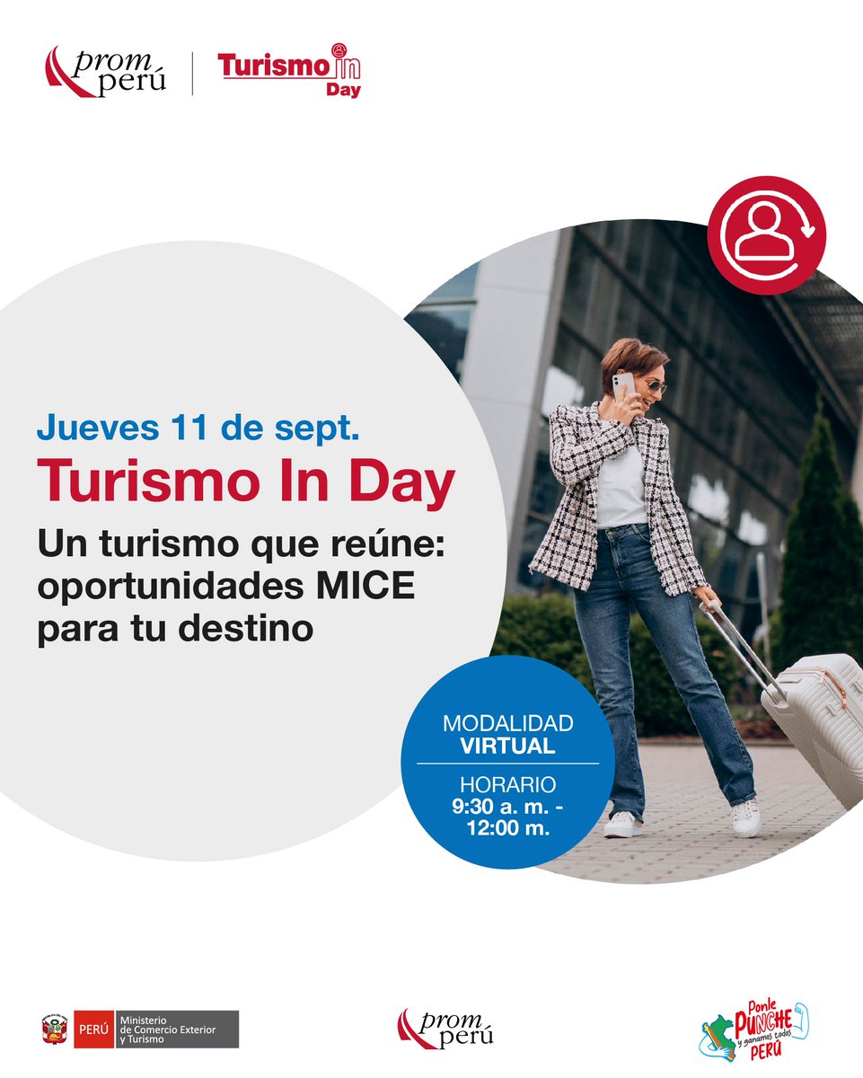 ¡Reserva tu lugar! Participa en la nueva edición de #TurismoInDay, esta vez centrada en los viajes corporativos, de negocios e incentivos; acompáñanos a explorar las estrategias nacionales para impulsar estos viajes. 💻Inscríbete SIN COSTO aquí 👉 bit.ly/TIDed24