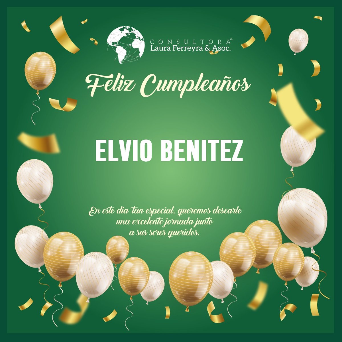 ConsultoraLF's tweet photo. Saludamos al Intendente de #VILLAROSSI, Dpto. Roque Sáenz Peña, Sr. Elvio Benitez.
Nuestros mejores deseos en el día de su Cumpleaños. ¡Felicidades! 🎈🎁🎉 https://t.co/SeFbK4Kyrt