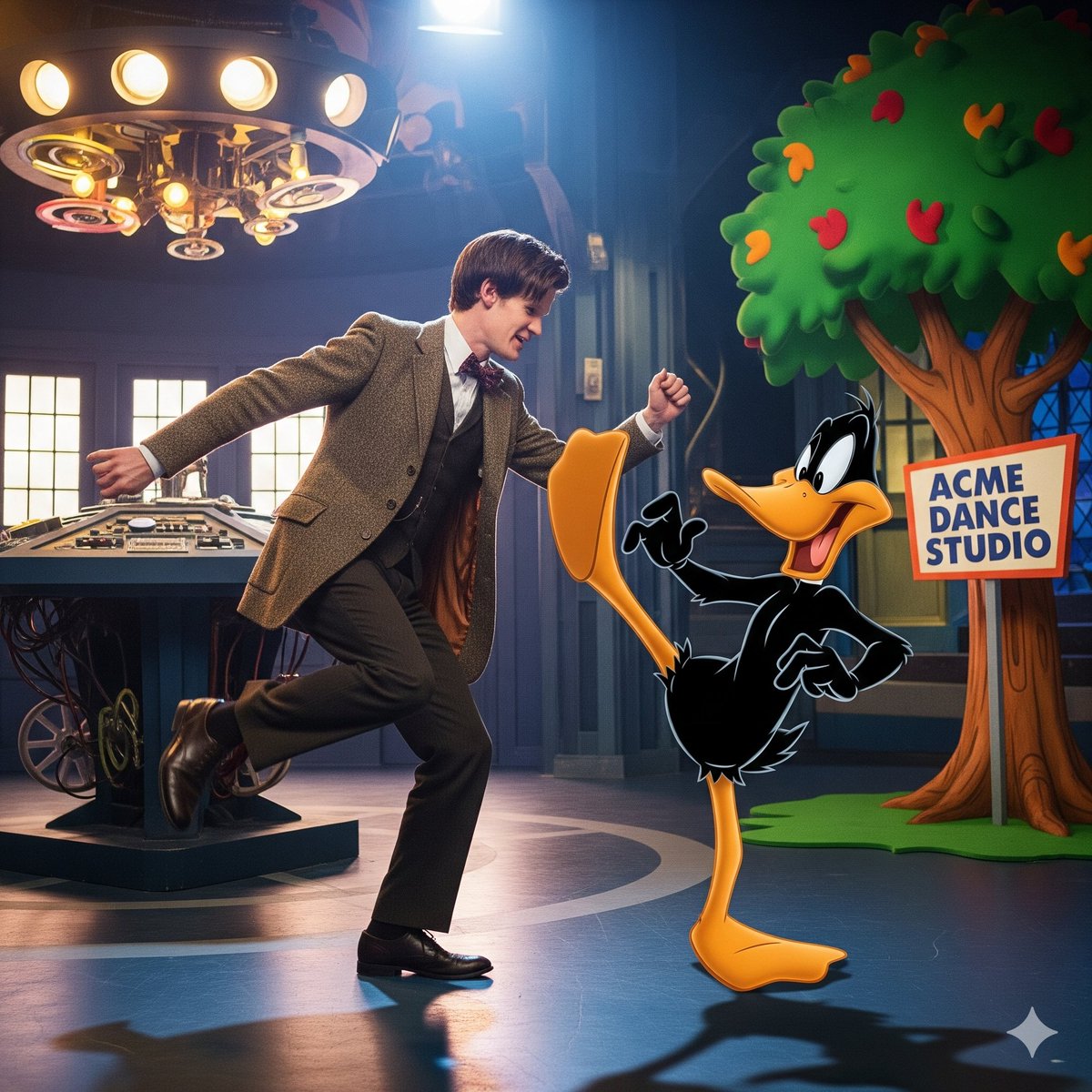 When two worlds collide, you've gotta have the moves ... #DoctorWho #DaffyDuck #EleventhDoctor #LooneyTunes #Dance #SciFi #Adventure #Comedy #Animation #ACME #Fantasy #MattSmith