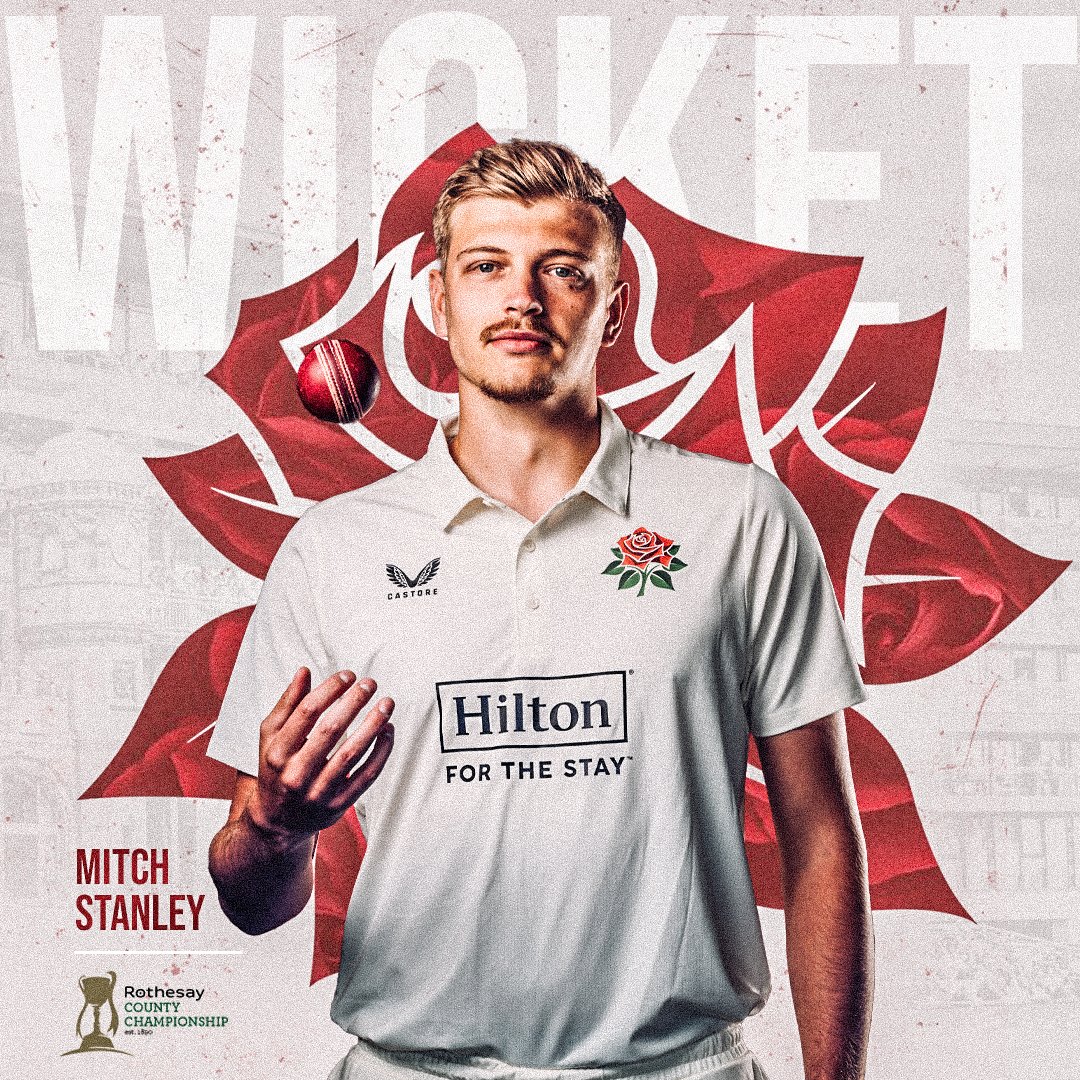 lancscricket's tweet photo. IT'S FIVE FOR MITCHY! 😍

Mitch Stanley claims his maiden first-class five wicket haul as Parkinson edges behind to Hurst, who takes a great one-handed catch!

A fine display from the big man.

Kent are 293 all out. 

🌹 #RedRoseTogether https://t.co/2H4yPm9nCN