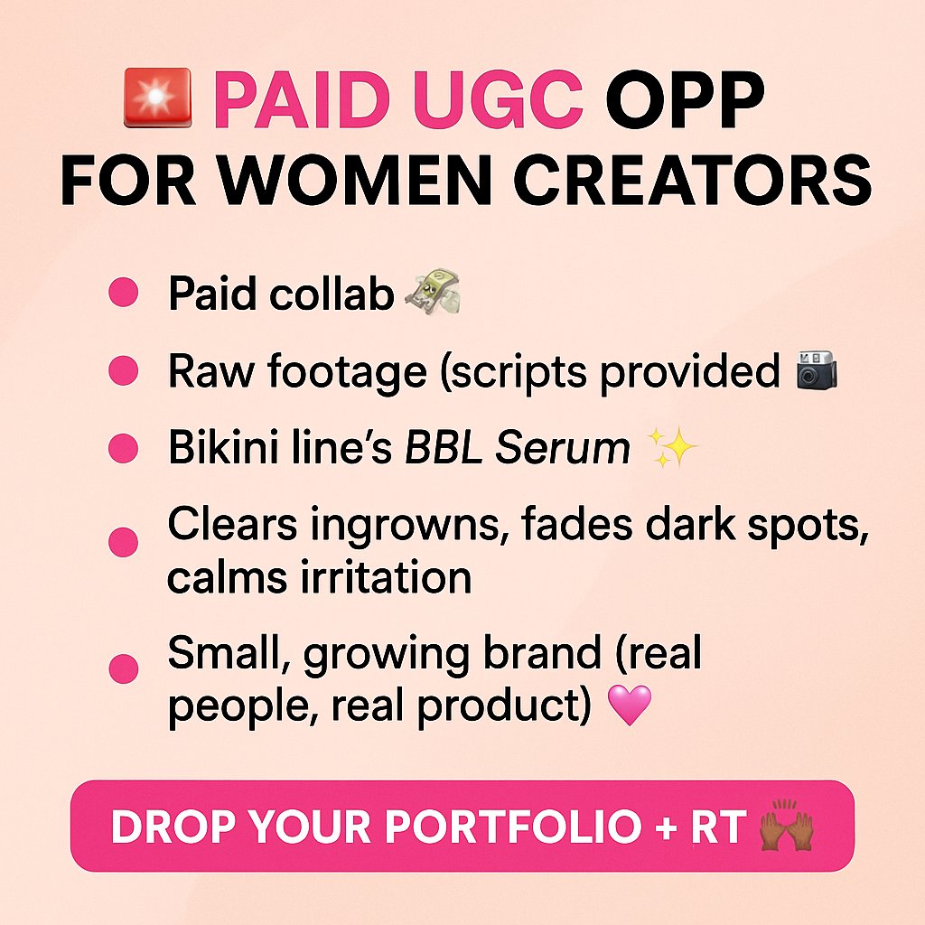 This one means a lot to me as I am leading creative strategy for paid media! Come be apart of somthing great! (Brand) thebikiniline.co/products/brigh… #ugccreatorsneeded #UGC #ugcopportunity