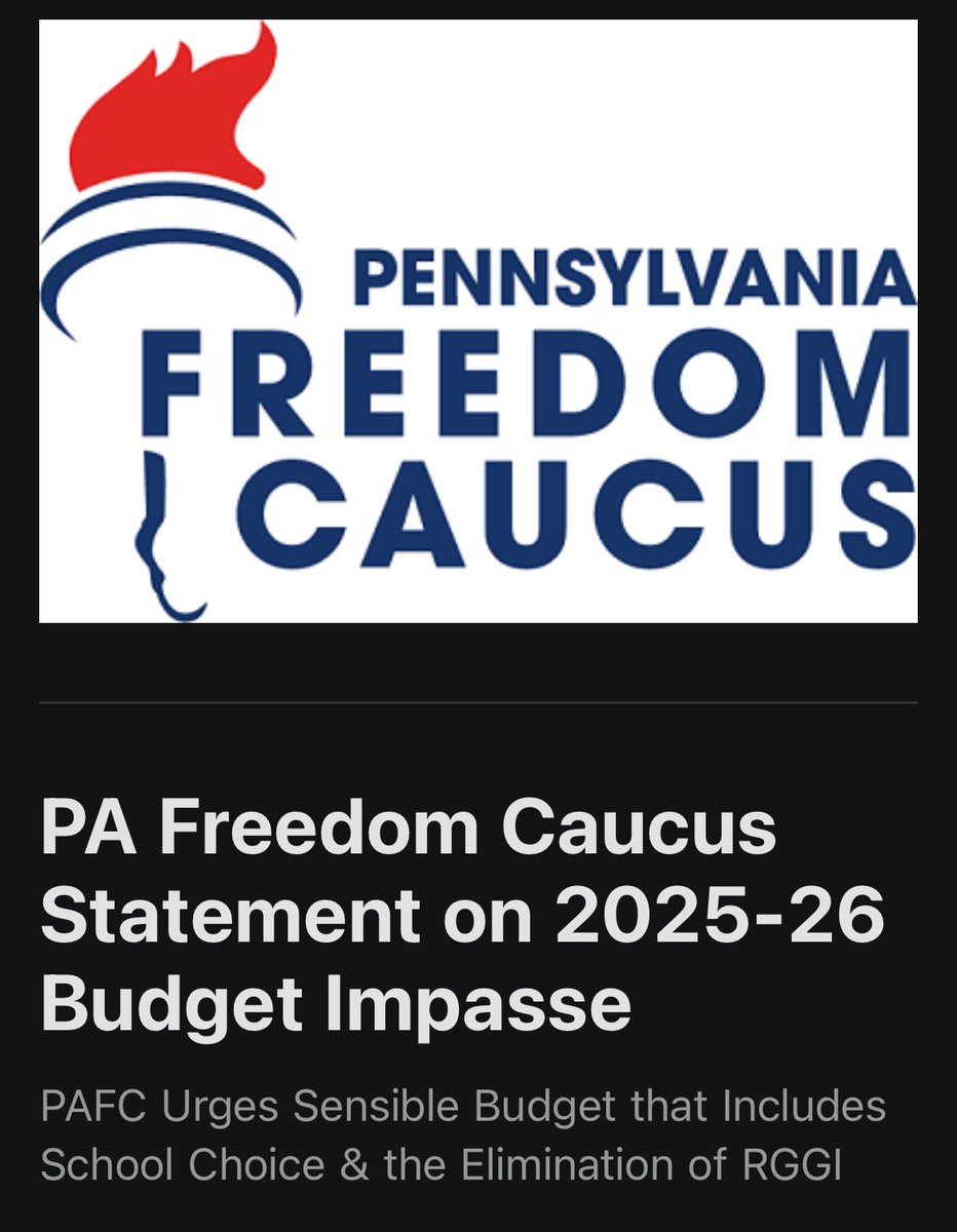 🚨🚨🚨READ our statement on the budget impasse.

pennsylvaniafreedomcaucus.substack.com/p/pa-freedom-c…