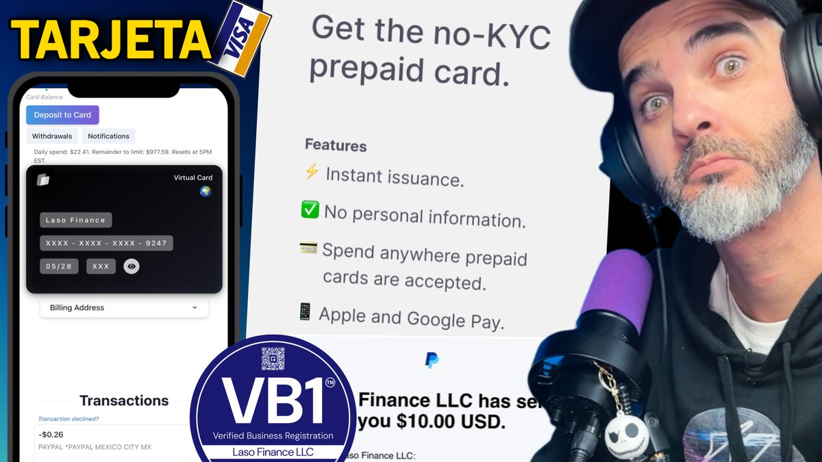 Tarjeta visa SIN KYC mi FAVORITA Despues de 1 AÑO  youtu.be/HFUif-LDIVA