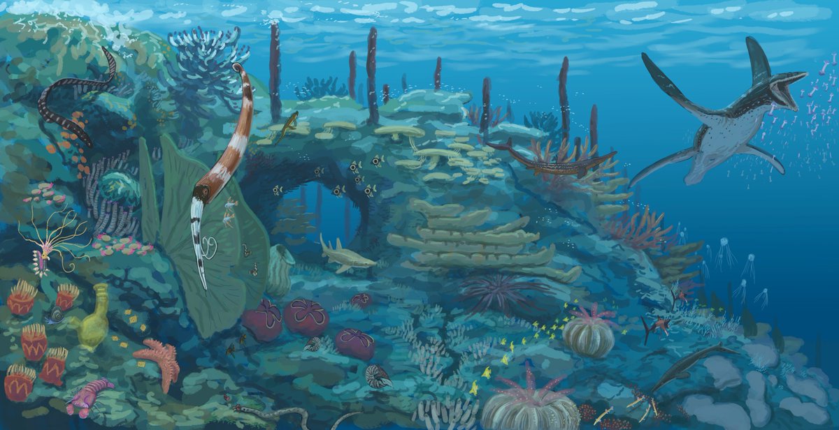 I noticed yesterday that I apparently don't have a master thread of all the Lemuria pieces from Phase 1, so here they are again as a refreshes to see how far we've come since the Cretaceous. 
#LemuriaChallenge 
Coral reefs