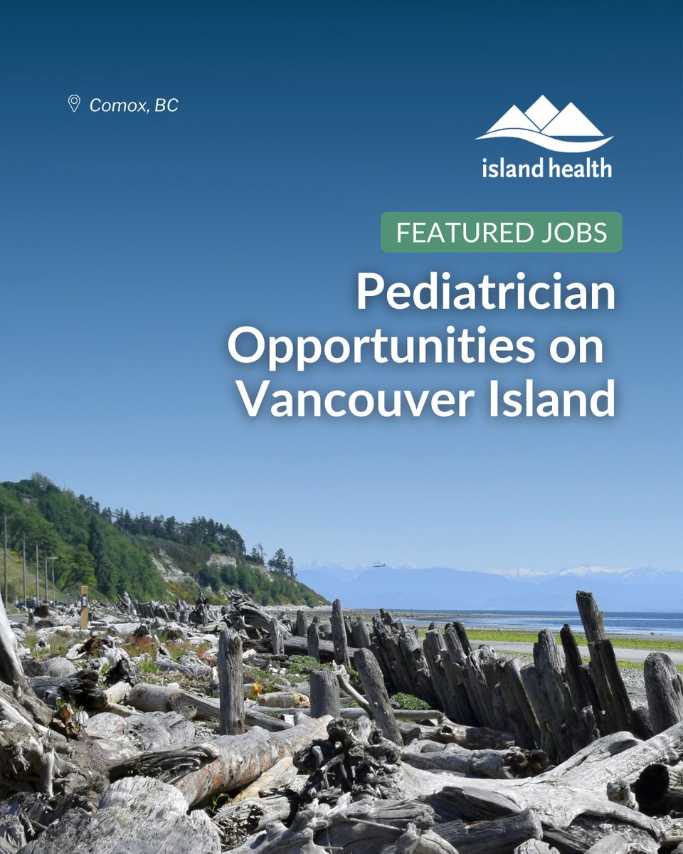 Exciting pediatrician opportunities now available with Island Health!

Now Hiring Permanent Pediatricians in⬇️  
— Campbell River
— Comox Valley
— Port Alberni
— Nanaimo
— Cowichan Valley

Email medstaffrecruitment@islandhealth.ca and speak with Celina.

#FindYourPlace