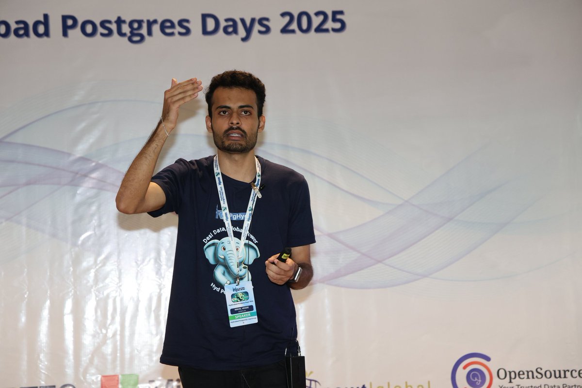 nikhilhegde989's tweet image. Gave my first talk at Hyderabad Postgres Days 2025 🎤✨ Spoke on MVCC in PostgreSQL — what a great experience! 🚀 #Postgres #MVCC #Hyderabad #PostgreSQL #TechTalks #HyderabadPostgresDays