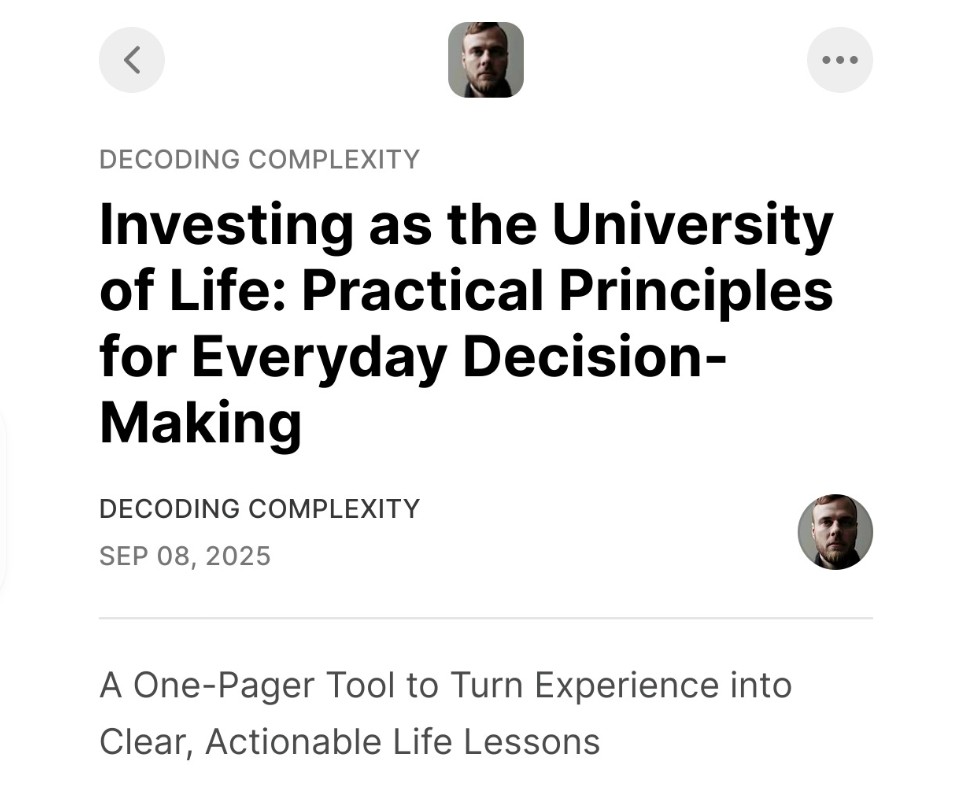 De_Complexity's tweet image. Unlock practical life lessons from investing.
Five steps. Real reflection. Download the new actionable PDF now!
open.substack.com/pub/decomplexi…
