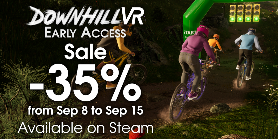 🏔️ The trails are calling… and they’re 35% cheaper! 🔥  
DownhillVR is 35% OFF until September 15 (10AM PDT / 7PM CEST).  

Take on steep trails, chase flow, and test your skills in VR!

🔗store.steampowered.com/app/1576560/Do…

#DownhillVR #MountainBiking #VirtualReality #SteamVR