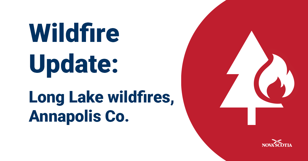 NS_DNR's tweet photo. The Long Lake wildfires complex is estimated at 8468 hectares. We’re pleased to report that it is now being held. That means the fire is not likely to grow or move as long as conditions don’t change. It is still not under control. It could still grow if conditions change. https://t.co/1e2WDlwIeX
