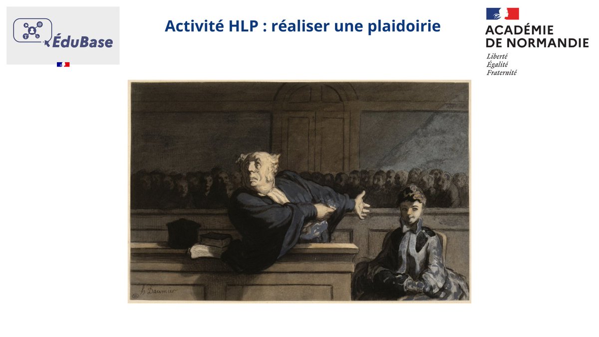 #Édubase <a href="/ac_normandie/">Académie de Normandie</a> 
✅Activité HLP : réaliser une plaidoirie
🔗edubase.eduscol.education.fr/fiche/23239