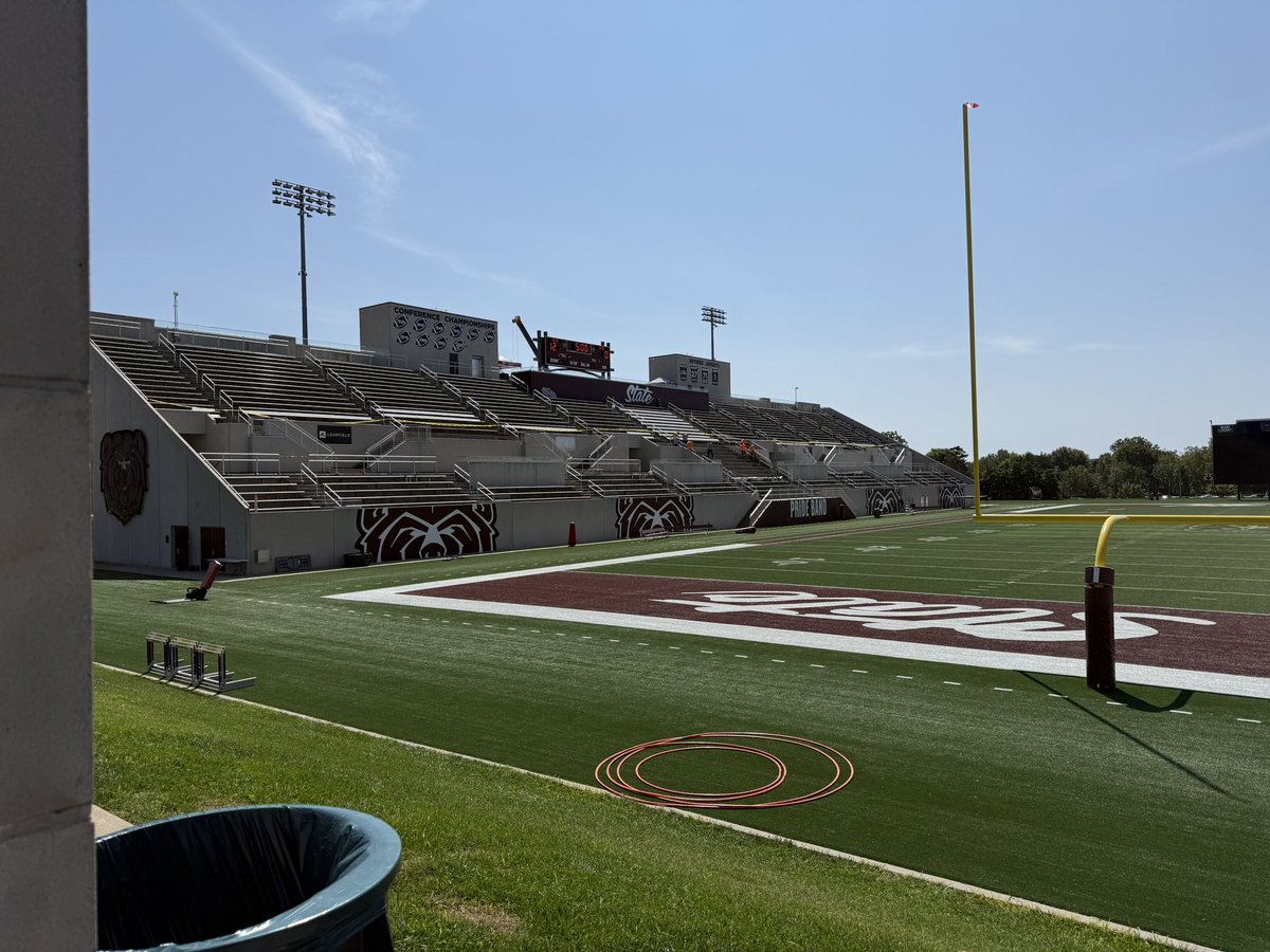New maroon padding going up around Plaster. Final preparations for game week!!