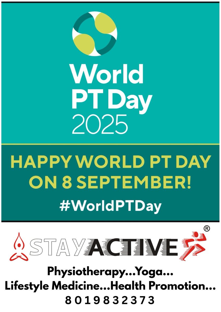 DhirajKaveri's tweet image. Happy World Physiotherapy Day...
8th September...
In 2025 the theme is Healthy Ageing, with a focus on Preventing Falls and Frailty...
#WorldPT2025
#Physiotherapy
#ExerciseTherapy
#PhysicalActivity
#HealthyAging
#StayActive 
@vijayasihs