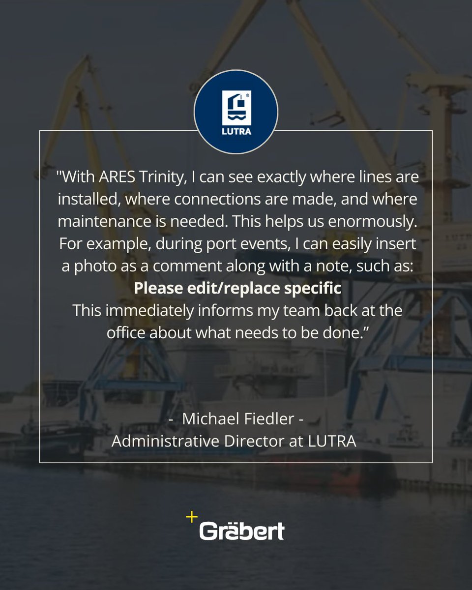 🚢 See how LUTRA GmbH uses ARES Trinity to optimize port operations — from accessing digital drawings anywhere to streamlining teamwork with ARES Touch.

Read the full story 👉 graebert.com/blog/customer-…