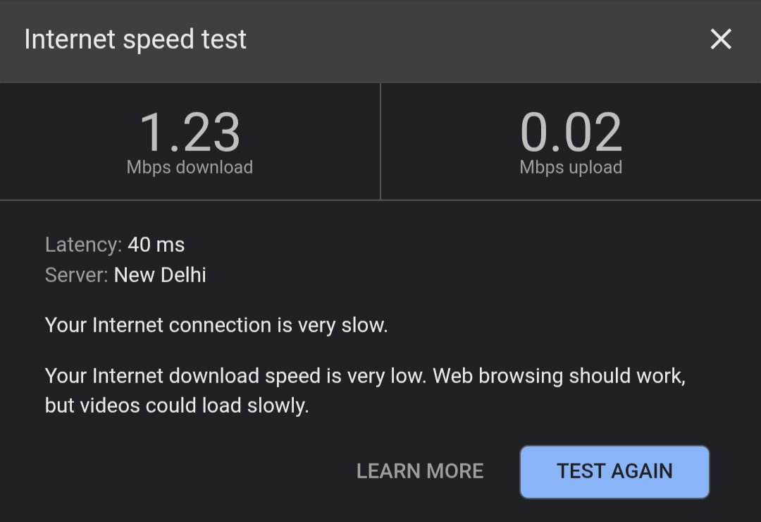 abhinavmpushkar's tweet photo. @airtelindia @airtelnews @Airtel_Presence 
@TRAI
Shame on you Airtel !
Everytime you disappoint and no complaints are ever resolved.
Shamelessly you are providing this speed on 5G and yours plans are getting higher and higher.
Shame on you. https://t.co/rxtcIfmfLT