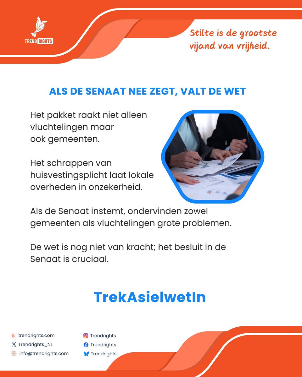 📌Het pakket raakt niet alleen vluchtelingen maar ook gemeenten. Het schrappen van huisvestingsplicht laat lokale overheden in onzekerheid. 
❗️Als de Senaat instemt, ondervinden zowel gemeenten als vluchtelingen grote problemen. De wet is nog niet van kracht; het besluit in de