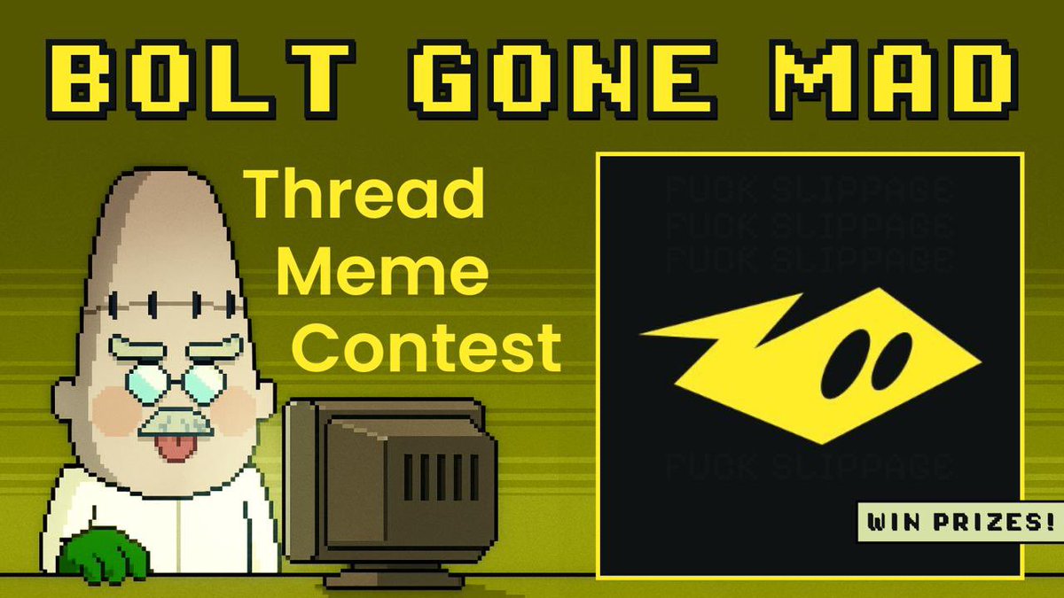 Mad Scientists 🧪 (@madscientists_x) on Twitter photo ⚡️ Bolt Liquidity x Mad Scientists: THREAD CONTEST ⚡️
Win a Mad Scientist NFT, cash, or BOTH👇
To enter:
1️⃣ Post a tweet explaining Bolt Liquidity & why it matters
2️⃣ Include a Bolt-themed visual (meme/graphic)
3️⃣ Tag & must follow <a href="/BoltLiquidity/">Bolt Liquidity</a>
3 winners on Sept 15 ⚡️ Bolt Liquidity x Mad Scientists: THREAD CONTEST ⚡️
Win a Mad Scientist NFT, cash, or BOTH👇
To enter:
1️⃣ Post a tweet explaining Bolt Liquidity & why it matters
2️⃣ Include a Bolt-themed visual (meme/graphic)
3️⃣ Tag & must follow <a href="/BoltLiquidity/">Bolt Liquidity</a>
3 winners on Sept 15