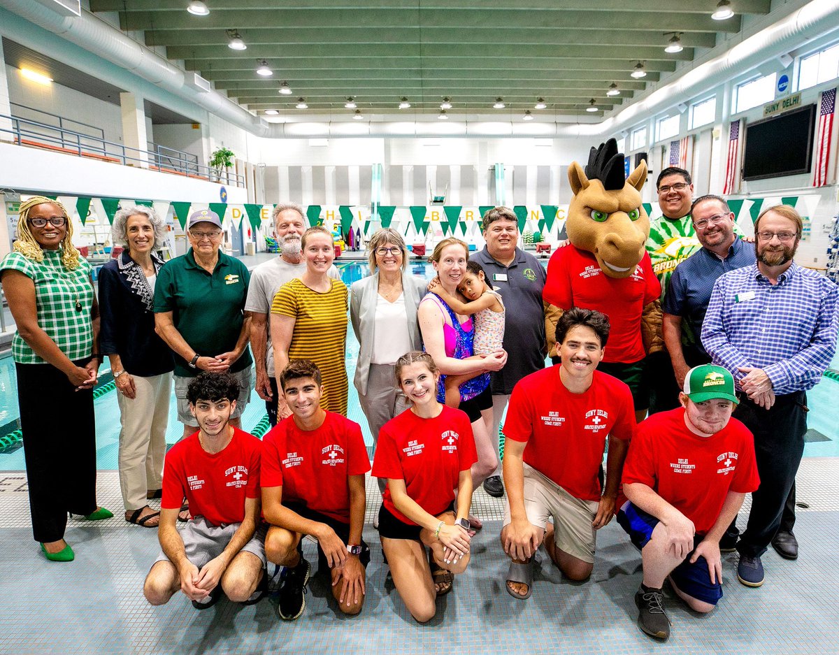 Thanks to <a href="/GovKathyHochul/">Governor Kathy Hochul</a> and the #NYSWims grant, over 4,600 patrons enjoyed the #SUNYDelhi pool last year, 230 took swim lessons, and 24 lifeguards were certified or recertified! Learn more: delhi.edu/about/college-…