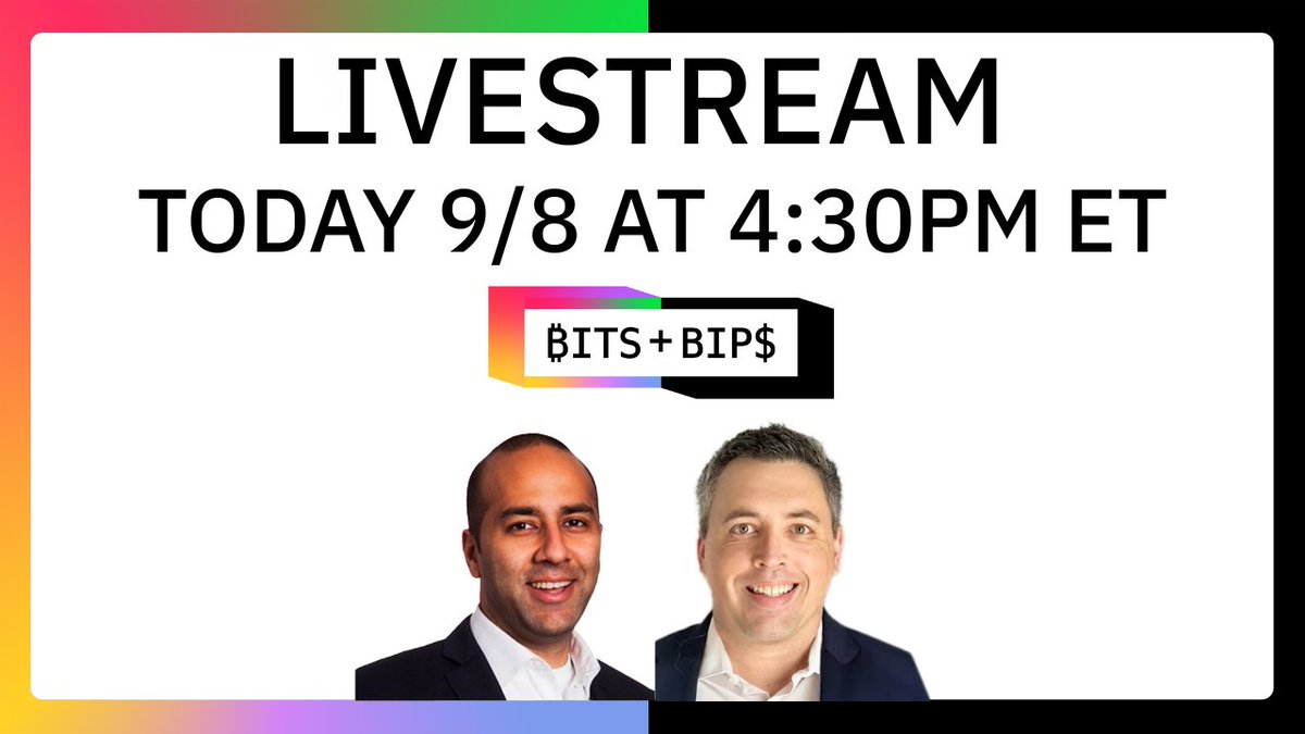 Bits + Bips 直播公告，展示主持人和嘉宾