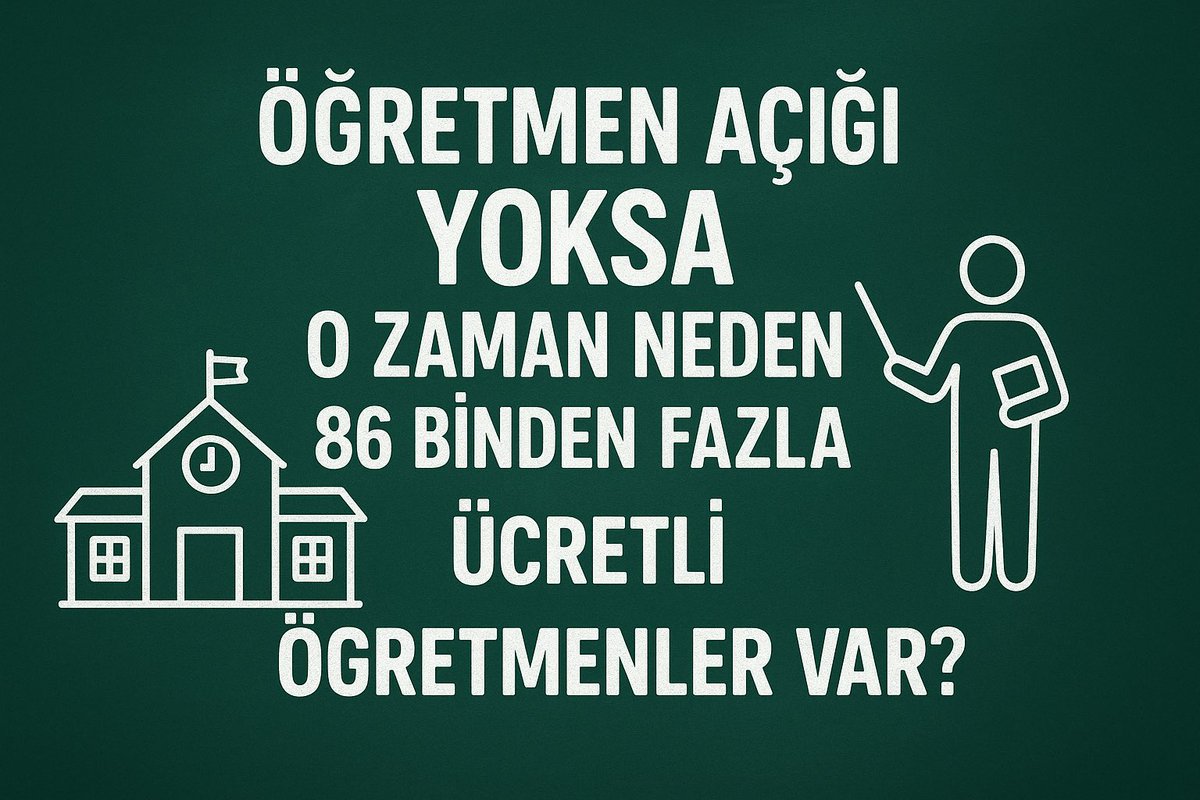 Ücretli öğretmen sayısı 86 bini geçti.
Eğer açık yoksa bu insanlar neden sınıflarda ders veriyor?
Gerçeği saklamak yerine çözüm bulalım: Akademiye ek kontenjan.

<a href="/RTErdogan/">Recep Tayyip Erdoğan</a> 
<a href="/Yusuf__Tekin/">Yusuf Tekin</a> 
<a href="/tcmeb/">Millî Eğitim Bakanlığı</a> <a href="/cftcblnt/">Bülent ÇİFTCİ</a> 
 #CbAkademiyeEkKontenjan
