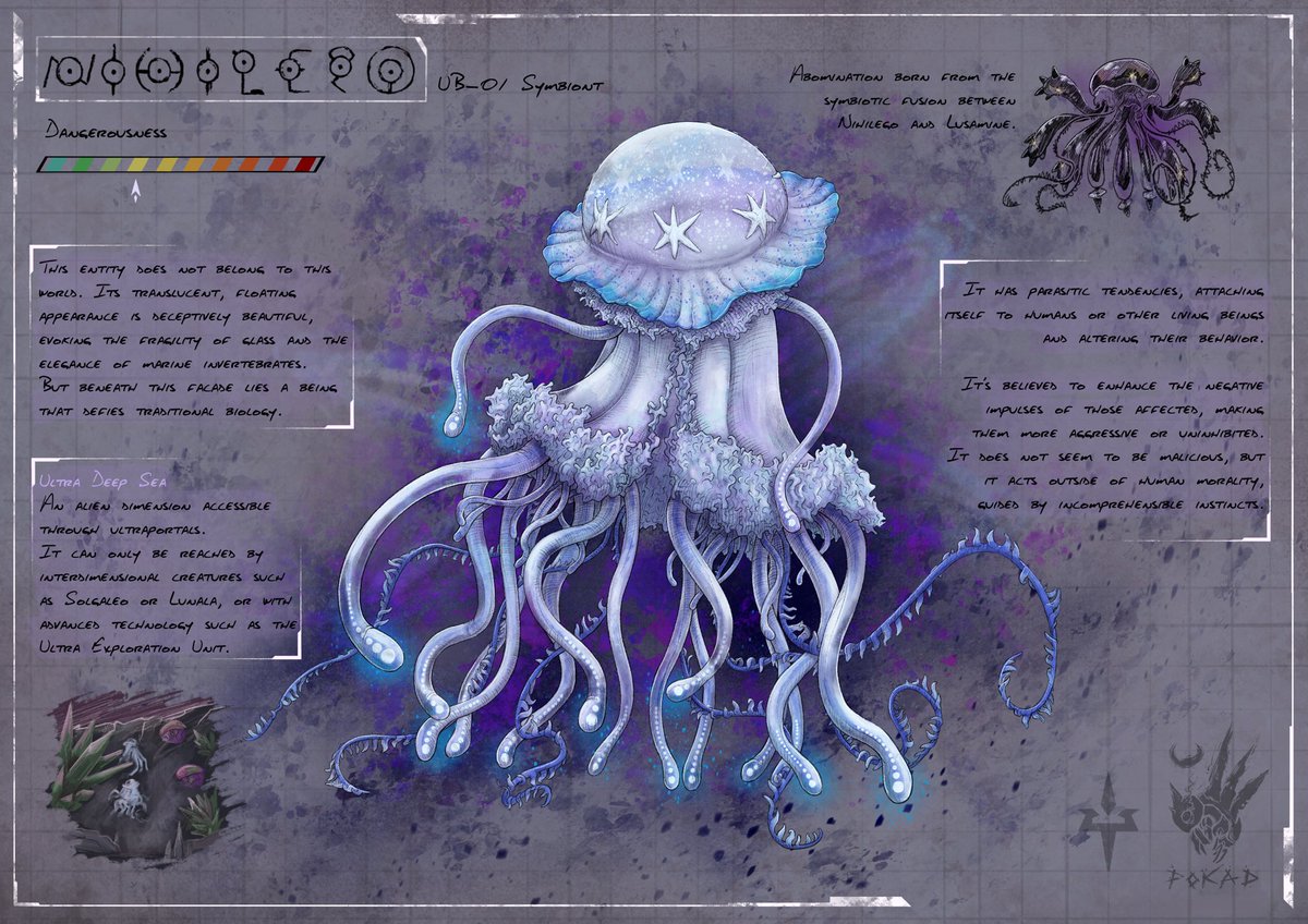 Nihilego
-This entity does not belong to this world. Its translucent, floating appearance is deceptively beautiful, evoking the fragility of glass and the elegance of marine invertebrates. 
#pokemon #pokemonfanart